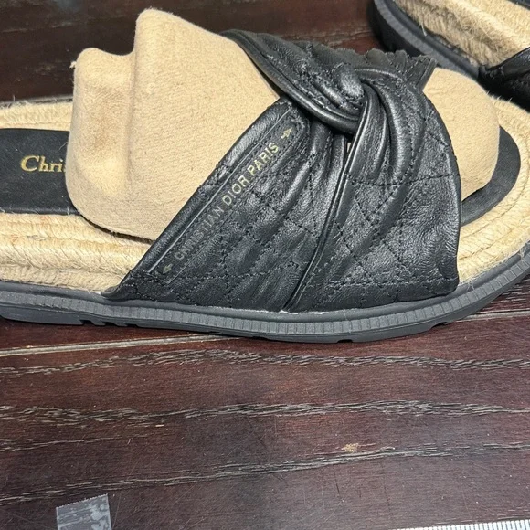 Christian Dior Black and Tan Women's Sandals - Picture 2 of 6